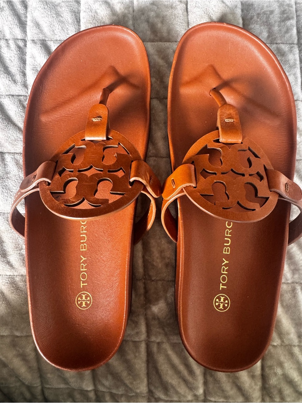 Tory Burch Miller Cloud Sandals in Cognac Brown size 8